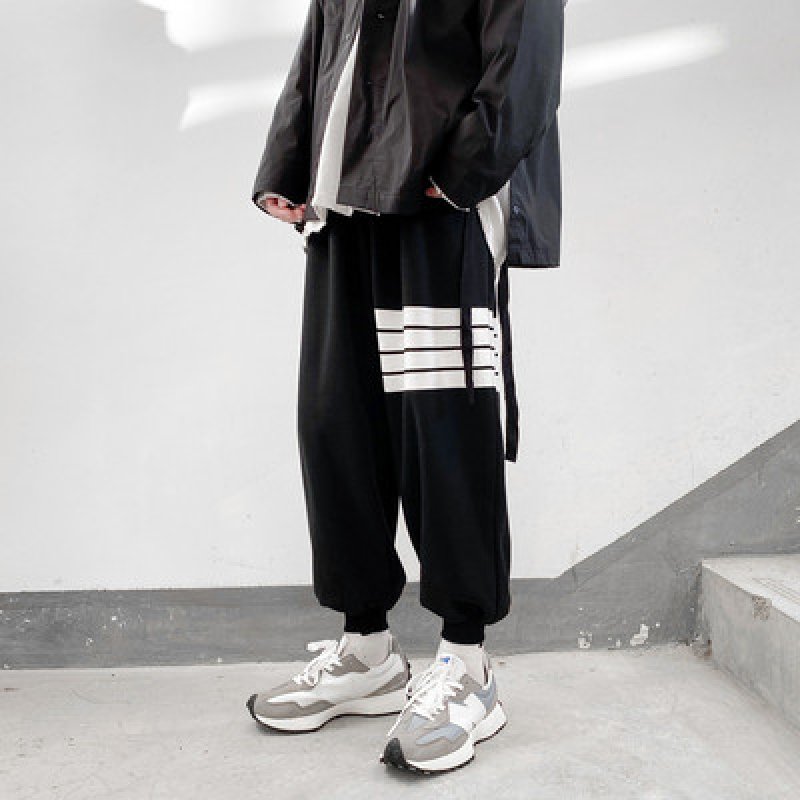 画像3: Men's men and women striped loose casual pants Sweat pants ユニセックスパンツ男女兼用ルーズフィットストライプ付きスウェットパンツ (3)