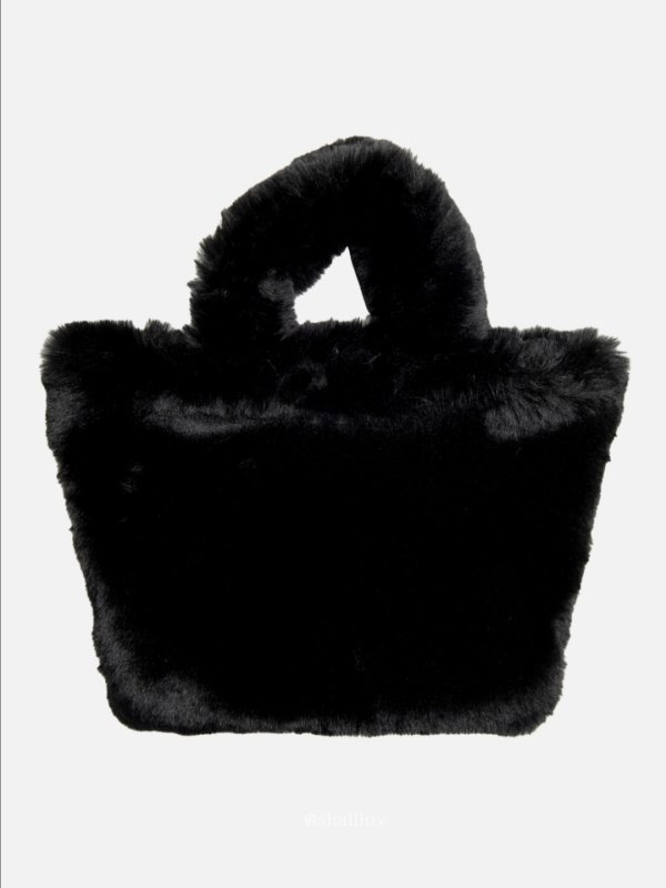 画像15: Woman’s imitation Rex rabbit fur Flower & butterfly & lip pattern tote shoulder handbag   フラワー&バタフライ&リップ柄ファートートショルダーバッグ (15)