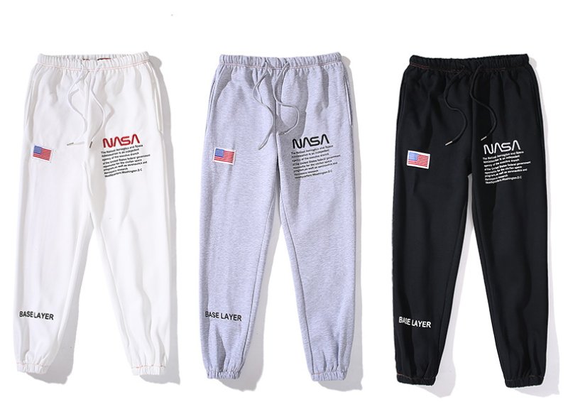 画像5: Men's men and women Nasa Embroidery Flag Logo Sweat pants　ユニセックスパンツ男女兼用NASA　ナサロゴスウェットパンツ (5)