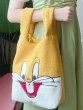 画像9: Woman’s Bugs Bunny Thorn cartoon briquettes plush  tote bag  　バックスバニーファートートバッグユニセックス男女 (9)