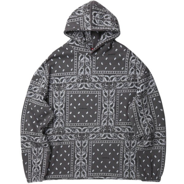 画像1: SENSELESS Paisley bandana pattern hoodie ユニセックス 男女兼用 センスレス  ペイズリーバンダナ柄 フード付き パーカー   (1)