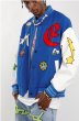 画像2: MAISON EMERALD STAR EMBROIDERY BASEBALL JACKET baseball uniform jacket blouson ユニセックス 男女兼用  メゾンエメラルド スタジアムジャンパー スタジャン MA-1 ボンバー ジャケット ブルゾン (2)