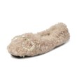 画像1: women's Pearl ribbon Fur flat pumps with fluffy　フラットパールリボン付きファーパンプス (1)