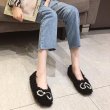 画像6: women's Pearl ribbon Fur flat pumps with fluffy　フラットパールリボン付きファーパンプス (6)