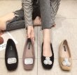 画像3: women'sRhinestone buckle fluffy fur flat pumps　フラットラインストーンバックルもこもこファーフラットパンプス (3)