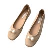 画像3: women's Square toe shallow mouth pearl  flat pumps shoes　パール付きフラットパンプス (3)