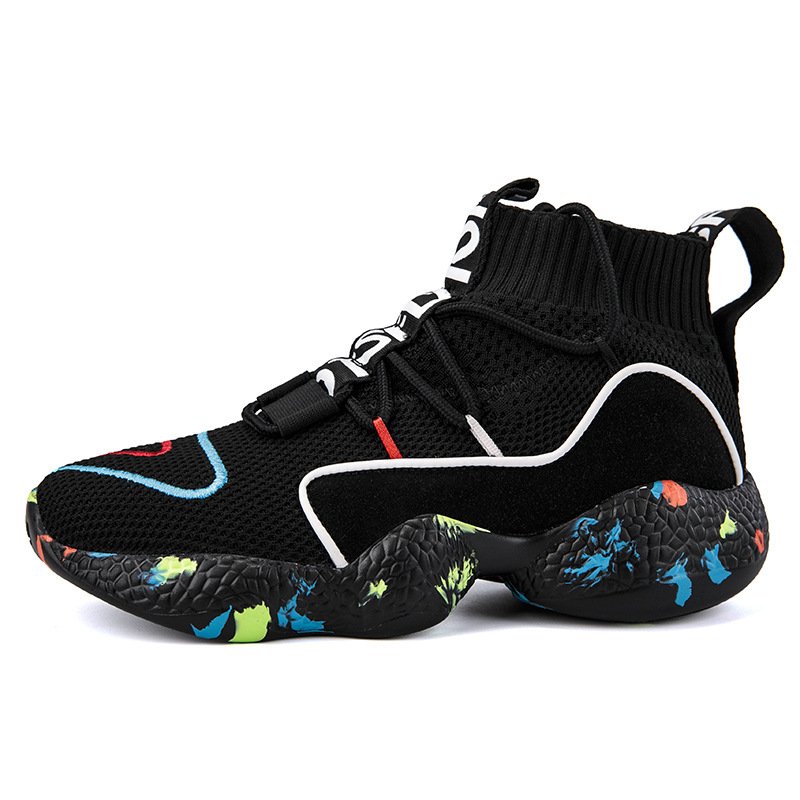 画像2: Unisex Men's Lace up Chunky sole leather sneaker shoes メンズ 男女兼用 チャンキーソール ソックススニーカー 厚底 アグリー スニーカー　 (2)