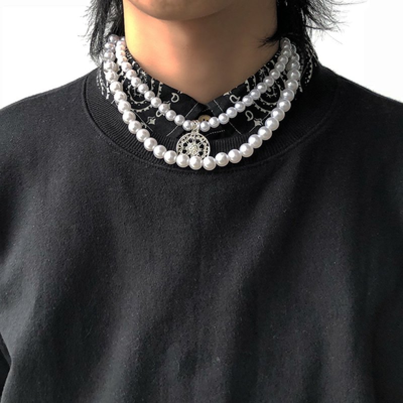 画像2: Double Pearl Necklace ユニセックス 男女兼用 ダブルパール 真珠 ネックレス (2)