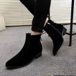 画像6: British high-top pu suede boots shoes メンズ イギリス調 ブリティッシュ ハイカット サイドゴア スエード レザーブーツ スニーカーシューズ (6)