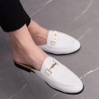 画像2: British bit moccasin slip on loafers shoes メンズ 男女兼用 金具 イギリス調 キャラクターモチーフ ブリティッシュ オープンバック スリッポン スリッパ ローファー (2)