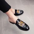 画像4: British Emblem bit moccasin slip on loafers shoes メンズ 男女兼用 イギリス調 キャラクターモチーフ ブリティッシュ オープンバック スリッポン スリッパ ローファー (4)