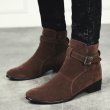 画像2: British high-top pu suede boots shoes メンズ イギリス調 ブリティッシュ ハイカット サイドゴア スエード レザーブーツ スニーカーシューズ (2)