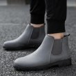 画像4: British high-top shoes メンズ イギリス調 ブリティッシュ ハイカット サイドゴア レザーブーツ スニーカー　シューズ (4)