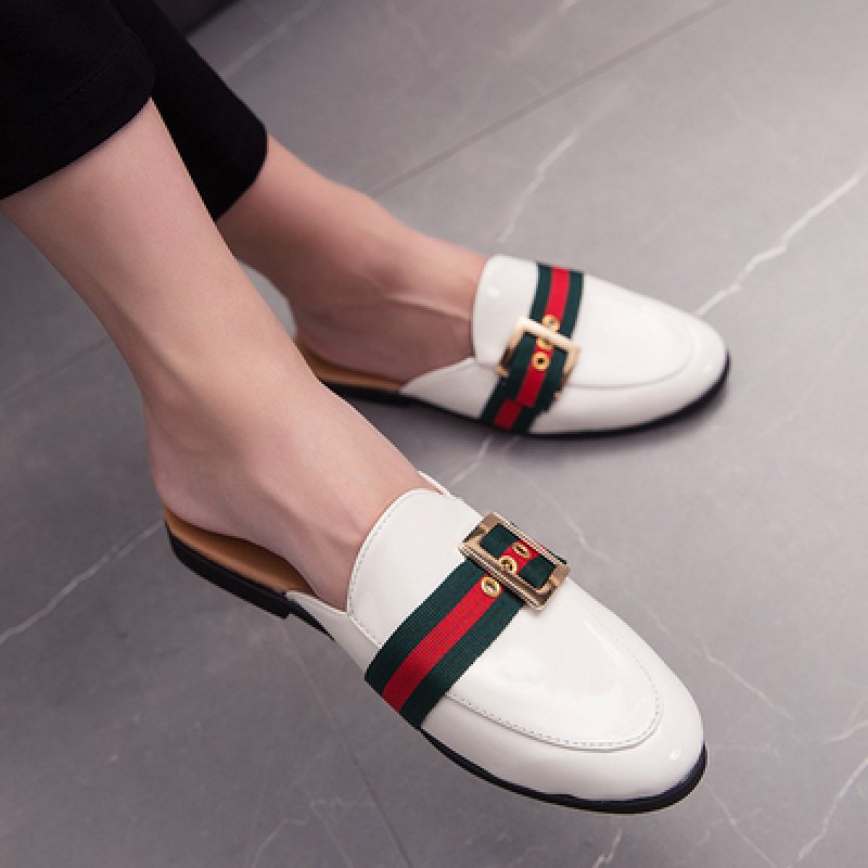 画像5: British bit moccasin slip on loafers shoes メンズ 男女兼用 金具 イギリス調 キャラクターモチーフ ブリティッシュ オープンバック スリッポン スリッパ ローファー (5)