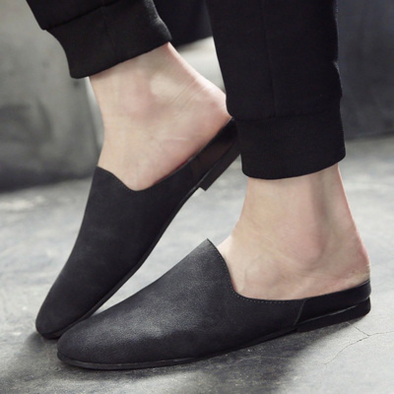 画像2: British moccasin slip on loafers shoes メンズ 男女兼用 イギリス調 ブリティッシュ オープンバック スリッポン スリッパ ローファー (2)