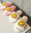 画像5: Women smiley face plush soft bottom flip flops flat  sandals  slippers フラットスマイルもこもこファーサンダル スリッパ (5)