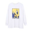 画像2: Tweety Oversized loose long sleeve pullover sweat shirt hoodie Looney Tunes トゥイーティー オーバーサイズ プリントプルオーバ ートレーナー パーカー ルーニー・テューンズ (2)