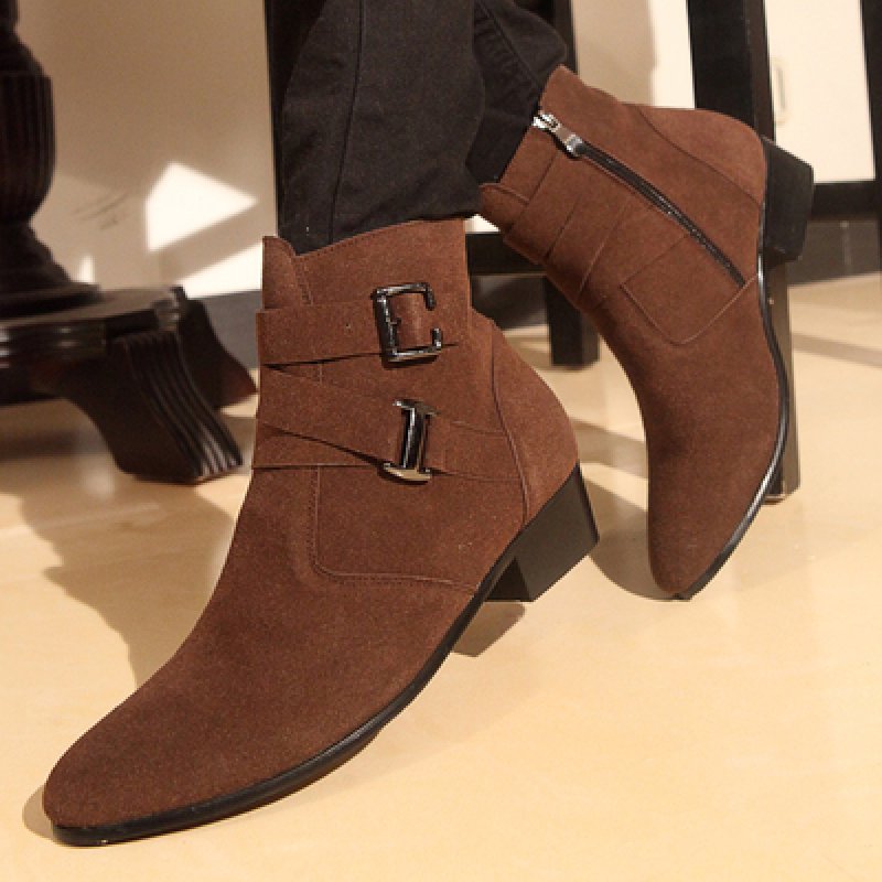 画像8: British high-top pu suede boots shoes メンズ イギリス調 ブリティッシュ ハイカット サイドゴア スエード レザーブーツ スニーカーシューズ (8)