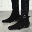 画像3: British high-top pu suede boots shoes メンズ イギリス調 ブリティッシュ ハイカット サイドゴア スエード レザーブーツ スニーカーシューズ (3)