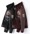 画像4: lamb fur Bomber  leather jacket Blouson  ラムファー付きレザージャンパー  MA-1 ボンバー ジャケット ブルゾン (4)