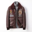 画像5: lamb fur Bomber  leather jacket Blouson  ラムファー付きレザージャンパー  MA-1 ボンバー ジャケット ブルゾン (5)