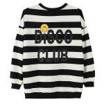 画像1: Striped smile round neck sweater 　ボーダー＆スマイルニコちゃんプルオーバーセーターウール セーターチュニック男女兼用 (1)