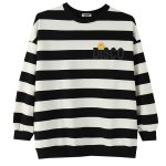 画像10: Striped smile round neck sweater 　ボーダー＆スマイルニコちゃんプルオーバーセーターウール セーターチュニック男女兼用 (10)