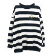 画像3: Striped smile round neck sweater 　ボーダー＆スマイルニコちゃんプルオーバーセーターウール セーターチュニック男女兼用 (3)