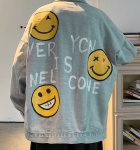 画像5: graffiti smiley face denim jacket  Blouson  　デニムスマイルフェイスGジャン ジャケット ブルゾン 男女兼用 (5)