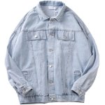 画像6: graffiti smiley face denim jacket  Blouson  　デニムスマイルフェイスGジャン ジャケット ブルゾン 男女兼用 (6)