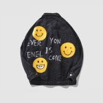 画像3: graffiti smiley face denim jacket  Blouson  　デニムスマイルフェイスGジャン ジャケット ブルゾン 男女兼用 (3)