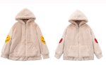 画像2: Faux fur hoody with smile 　スマイル付きフェイクファーフーディ　パーカー (2)