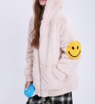画像6: Faux fur hoody with smile 　スマイル付きフェイクファーフーディ　パーカー (6)