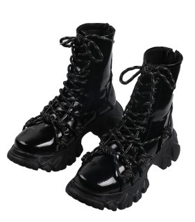 Chunky sole leather long boots チャンキーソールサイドゴア
