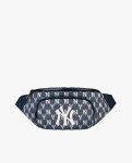 画像2: men and NY embroidery Blue Jacquard monogram Messenger bag shoulder bag bag 　ユニセックス NYニューヨークヤンキース ジャガード モノグラム 斜め掛け用ショルダーバック　ポシェット　ウエストポーチバック (2)