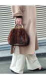 画像5: Real mink fur tote bag　リアルミンクファー半月ハンドルトートバック (5)