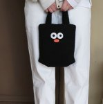 画像9: Cute Cartoon Big eyes fur Tote bag　 ビックアイトートもこもこバック (9)