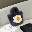 画像7:  omelette cute plush fur tote shoulder 2WAYbag　ファーエッグフライトートショルダーバック (7)