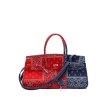 画像8: Paisley trendy ancient cloth handmade large-capacity handbag Birkin style tote bag Messenger bag  　ユニセックス ペイズリーツートンカラー柄  バンダナ柄 キャンバストートショルダーバック　 (8)