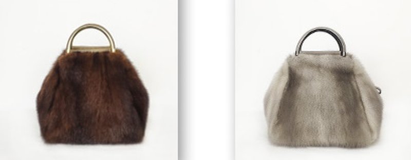 画像8: Real mink fur tote bag リアルミンクファー半月ハンドルトートバック (8)