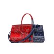 画像3: Paisley trendy ancient cloth handmade large-capacity handbag Birkin style tote bag Messenger bag  　ユニセックス ペイズリーツートンカラー柄  バンダナ柄 キャンバストートショルダーバック　 (3)