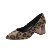 画像1: women's Leopard print high heels  pumps shoes　レオパードヒョウ柄ヒールパンプス (1)