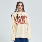 画像1: DONSMOKE Don’t Smoke Print Long Sleeve Tee ドント スモーク ドンスモーク ロゴプリント ロングスリーブTシャツ ユニセックス 男女兼用 (1)