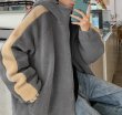 画像4:  lamb wool oversize loose jacket blouson Men's and Women's　 オーバーサイズフリース ジャケット ブルゾンユニセックス 男女兼用  (4)