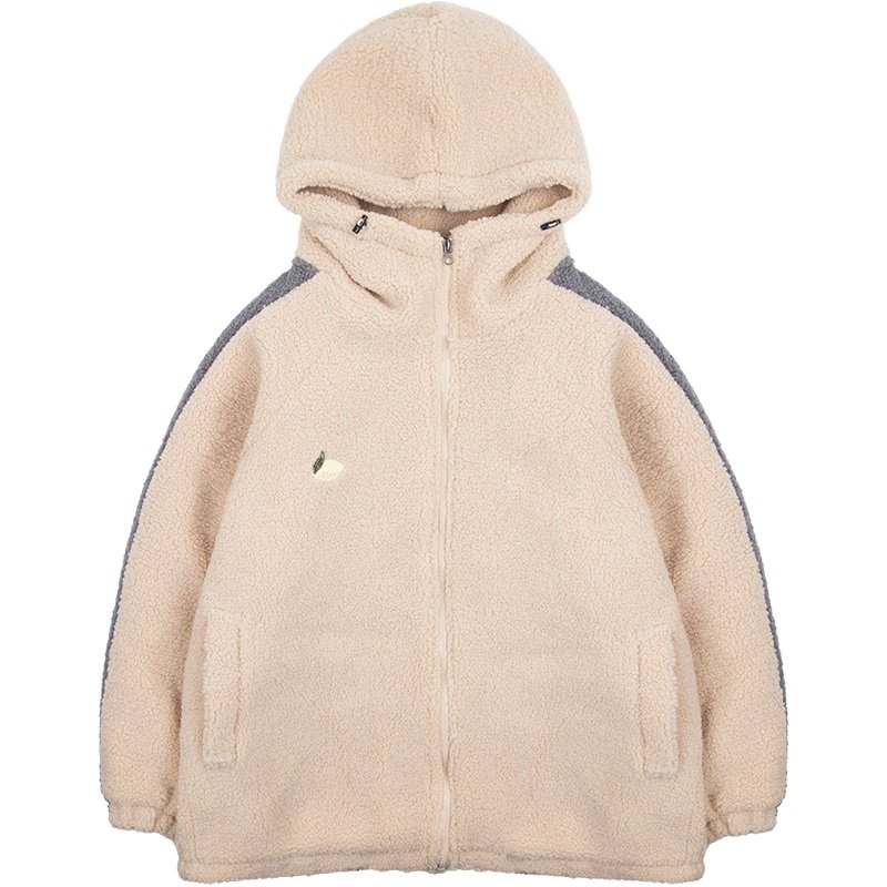画像1:  lamb wool oversize loose jacket blouson Men's and Women's　 オーバーサイズフリース ジャケット ブルゾンユニセックス 男女兼用  (1)