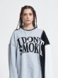 画像2: DONSMOKE I Don’t Smoke Dont Smoke Print 2tone Long Sleeve Sweat Pullover Tee アイ ドント スモーク ドンスモーク ロゴプリント ロングスリーブ スウェットプルオーバー トレーナーTシャツ ユニセックス 男女兼用 (2)