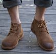 画像13:  men's leather  short boots Desert boots　メンズ ブリティッシュレースアップデザートブーツ スエード  (13)