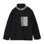 画像6:  lamb wool stand-up collar oversize loose jacket blouson Men's and Women's　 オーバーサイズフリースラムウール スタンドアップジャケット ブルゾンユニセックス 男女兼用  (6)