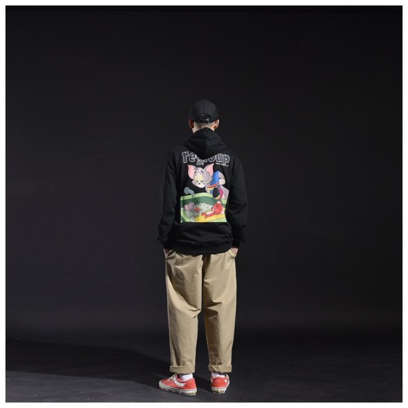 画像4: Tom and Jerry back print  hoodie Sweat Pullover Unisex  　トム＆ジェリー　トムとジェリーバックプリントパーカー  スウェットプルオーバー トレーナー  ユニセックス 男女兼用 (4)