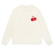 画像2: Cherry braided sweater pullover Knit sweater　チェリー編み込みプルオーバーセーター ニット　男女兼用  (2)